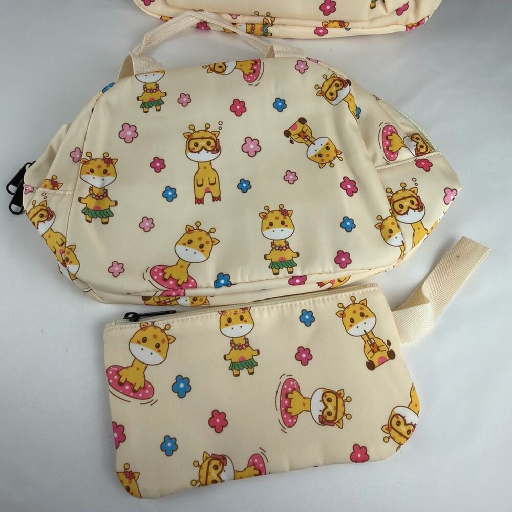 NWOT Giraffe School Backpack Girls, 3Pcs Waterproof Lunch bag pencil case - Picture 9 of 13